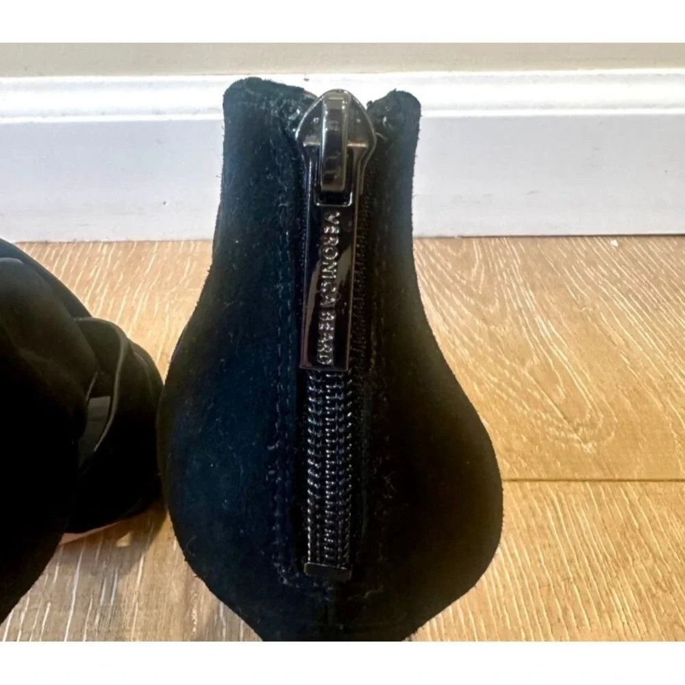 Veronica Beard Aerin‎ Sandal Stilleto Black Suede Pump Sz 7.5 $350 style 6102410